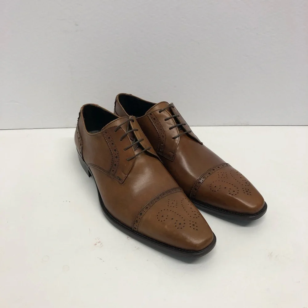 Duca shoes brown Italian leather captoe oxford